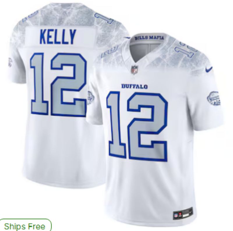 Men Buffalo Bills #12 Kelly Nike White 2025 Rivalries Collection Limited NFL Jersey
